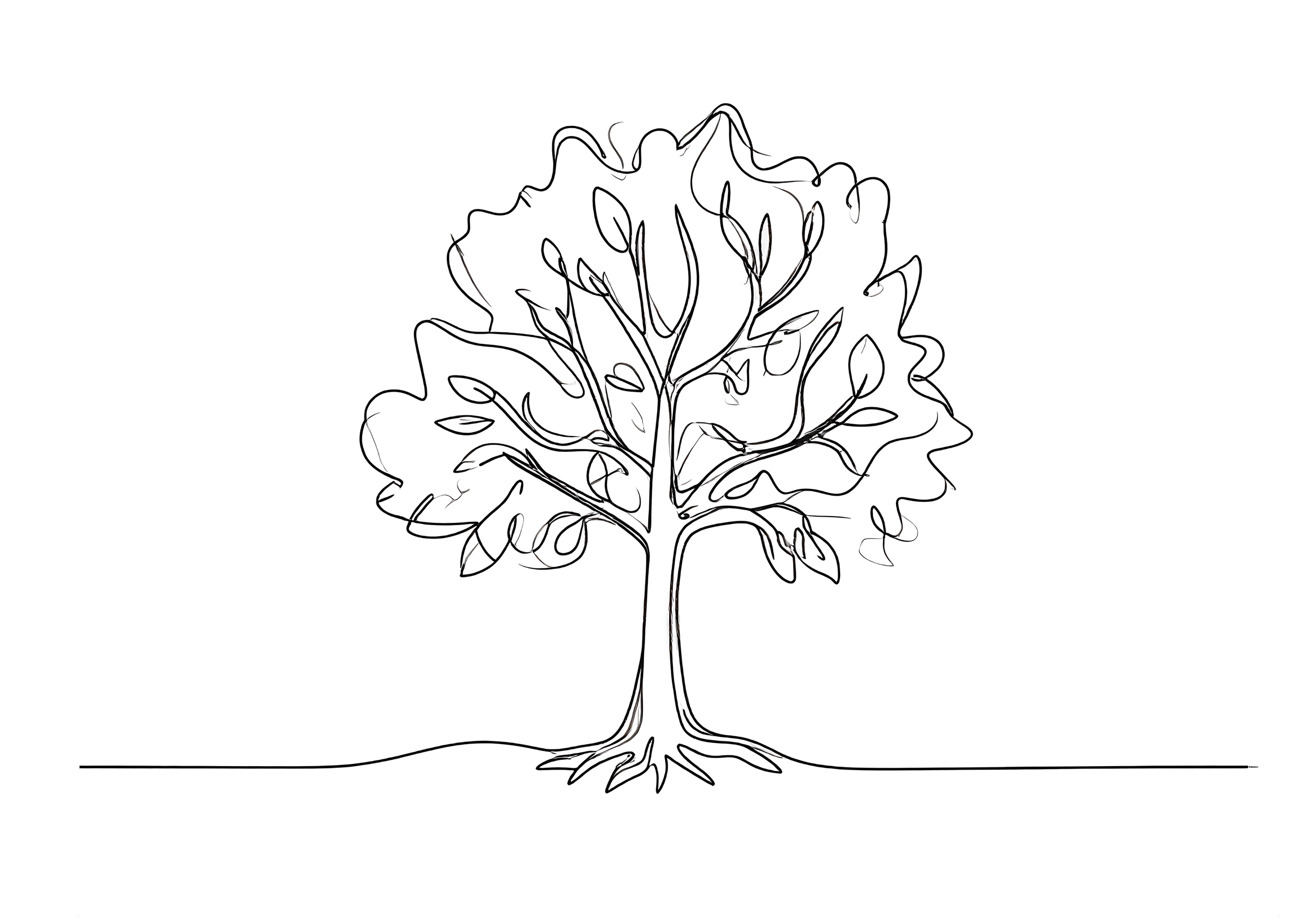Illustration of a person leaning against a large, solid tree trunk with eyes closed, practising secure-tree body grounding
